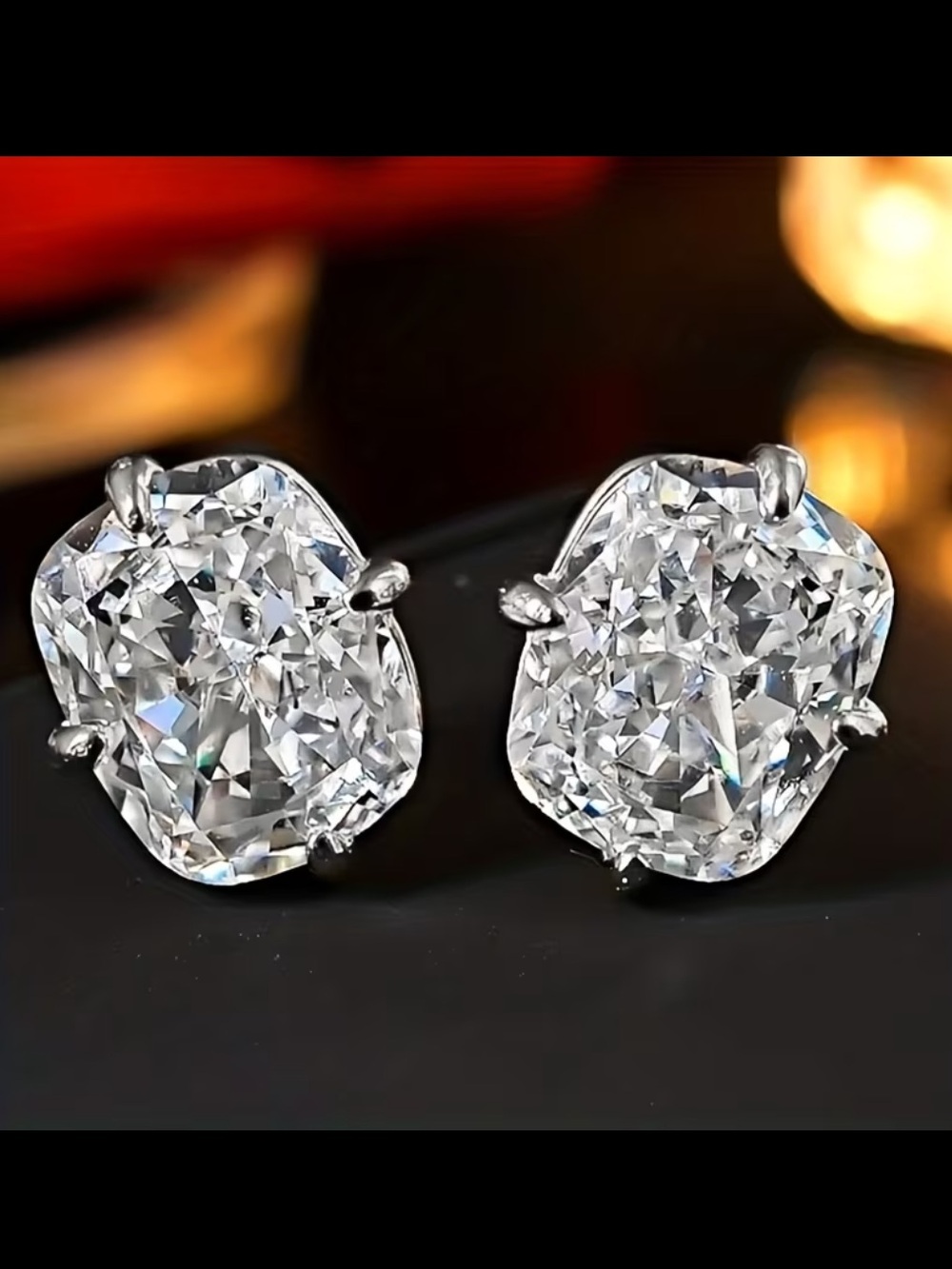 Stunning Radiant Cut Lab-Created Diamond Stud Earrings | NWT - SILVER
